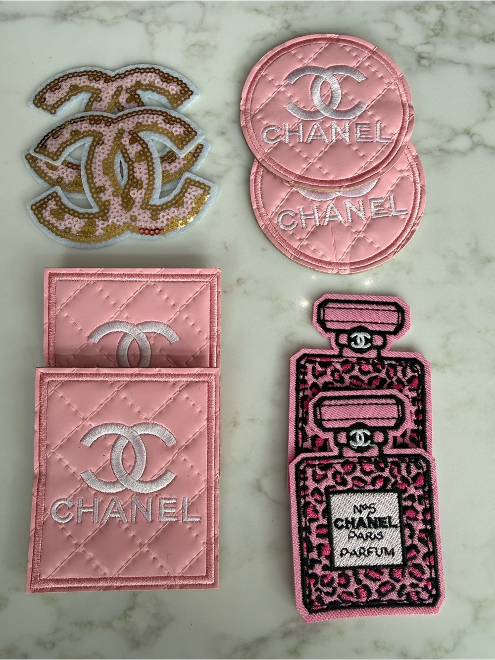 Beau Hand Crafted Pink Quilted & Leopard OtonPatch Set
